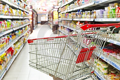 A shopping cart ready for purchase Stock Photo