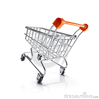 Shopping cart with reflection Stock Photo