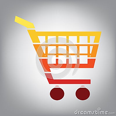 Shopping cart sign. Vector. Horizontally sliced icon with colors Vector Illustration