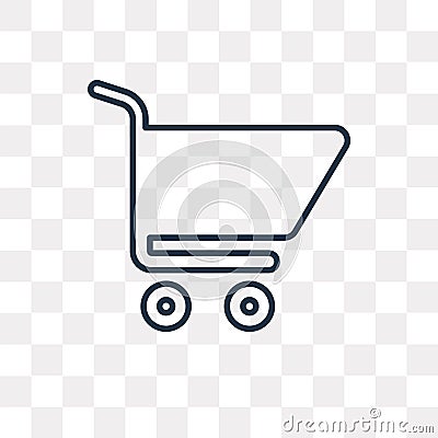 Shopping cart vector icon isolated on transparent background, li Vector Illustration