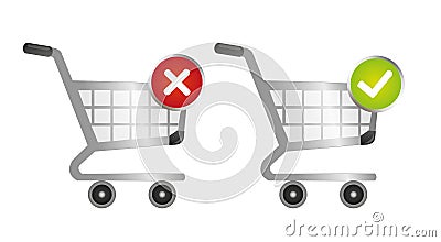 Shopping carts with sign Vector Illustration