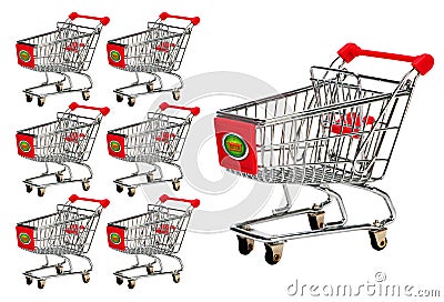 Shopping carts or trolleys Cartoon Illustration