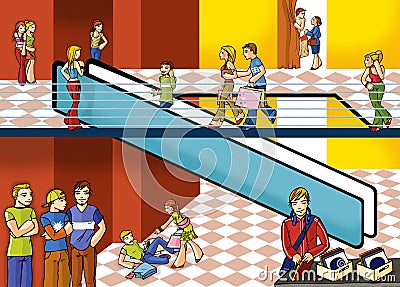 Shopping center Vector Illustration