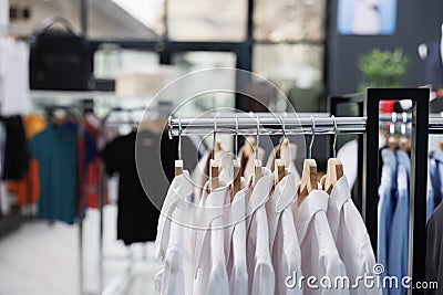 Shopping centre filled with new fashion collection Stock Photo