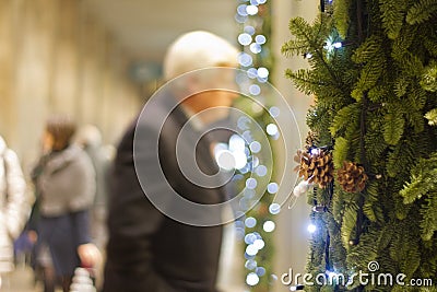 Shopping for Christmas Stock Photo