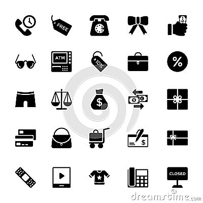 Shopping and Commerce Glyph Vector Icons 4 Stock Photo