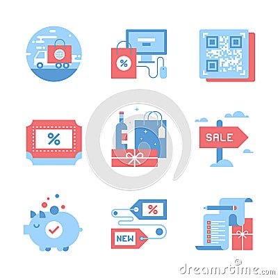 Shopping and Commerce Vector Illustration