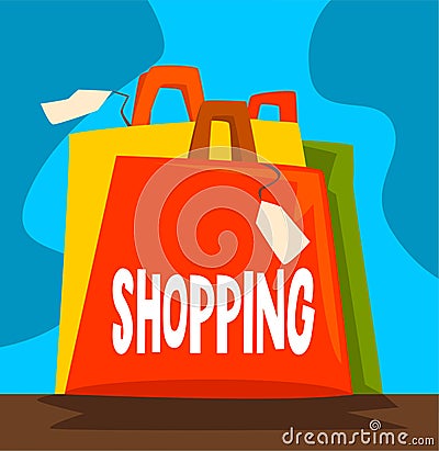 Shopping dependence, bad habit and addiction of modern society vector Illustration Vector Illustration