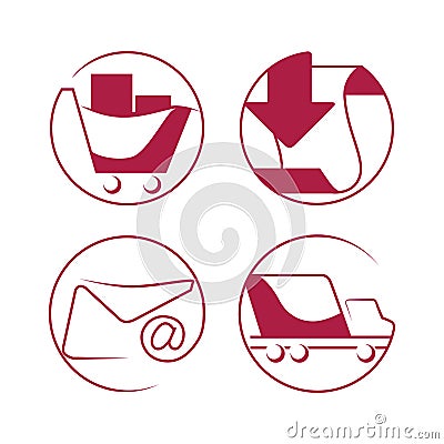 Shopping e-commerce icons set Vector Illustration