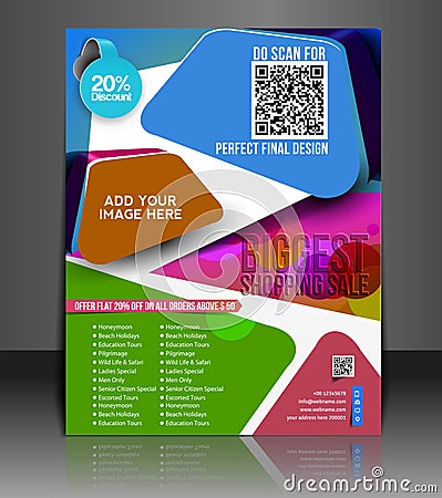 Shopping Flyer Design Vector Illustration