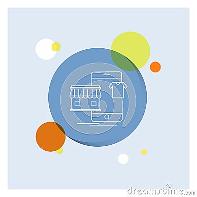 shopping, garments, buy, online, shop White Line Icon colorful Circle Background Vector Illustration
