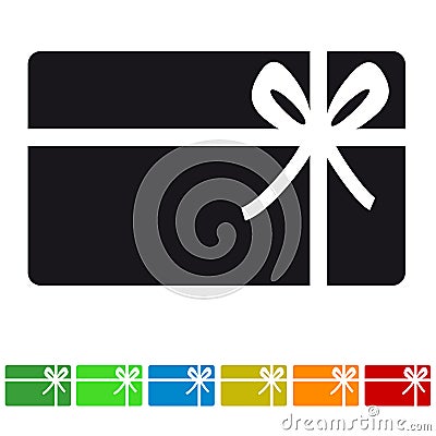 Shopping Gift Card Icon - Different Colors Stock Photo