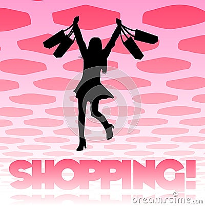 Shopping girl background Vector Illustration