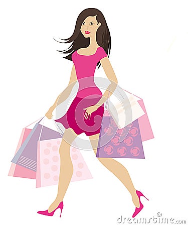 Shopping girl2 Vector Illustration