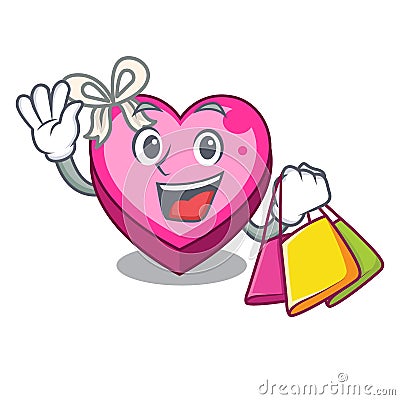 Shopping Heart box isolated in the character Vector Illustration