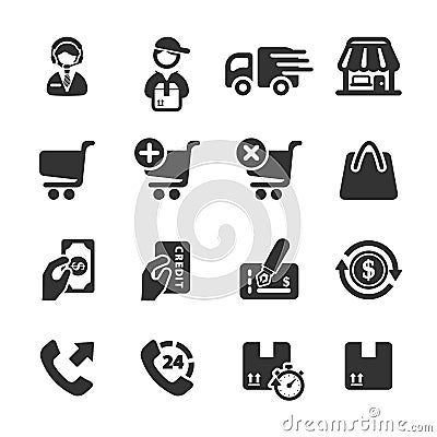 Shopping icon set, vector eps10 Vector Illustration