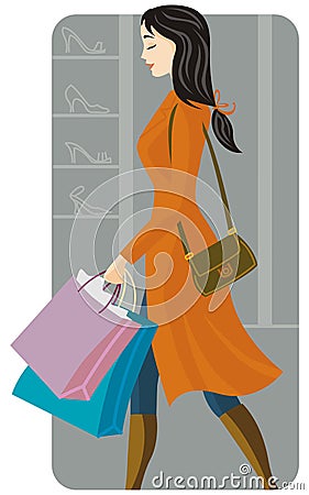 Shopping illustration series Cartoon Illustration