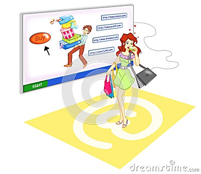 Shopping on line Stock Photo