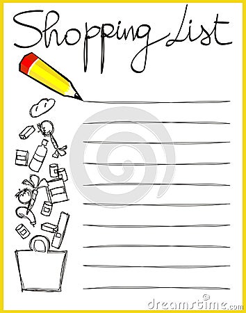 Shopping list Vector Illustration