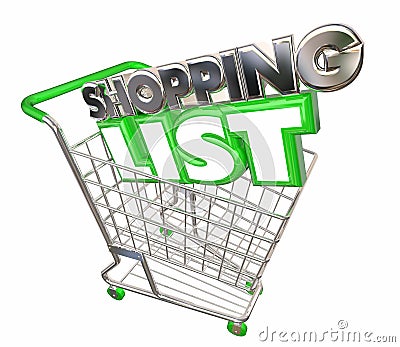 Shopping List Cart Buy Purchase Store Customer Stock Photo