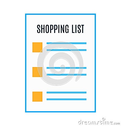 Shopping list or planning concept for business. Clipboard, survey or test with note, clipboard with documents. Vector illustration Vector Illustration