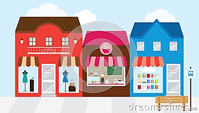 Shopping Mall Vector Illustration