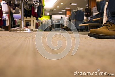 Shopping Mall - a customer shoping - floor view Stock Photo