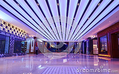 Shopping mall lobby led ceiling lighting Stock Photo