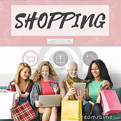 Shopping Online Consumerism Connection Sale Concept Stock Photo