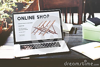 Shopping Online Shopaholics E-Commerce E-Shopping Concept Stock Photo