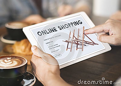 Shopping Online Shopaholics E-Commerce E-Shopping Concept Stock Photo