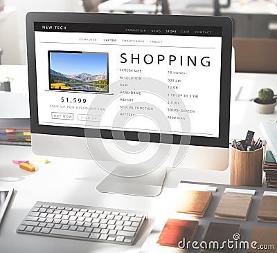 Shopping Online Shopaholics E-Commerce E-Shopping Concept Stock Photo