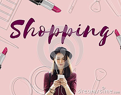 Shopping Online Shopaholics E-Commerce E-Shopping Concept Stock Photo