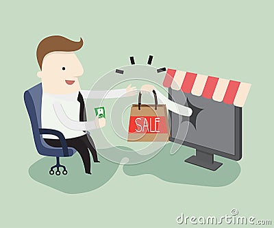 Shopping online Vector Illustration