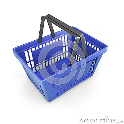 Shopping plastic basket blue Stock Photo