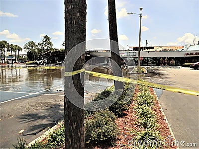 Shopping plaza vandalized and set ablaze during protests in Tampa, Florida Editorial Stock Photo