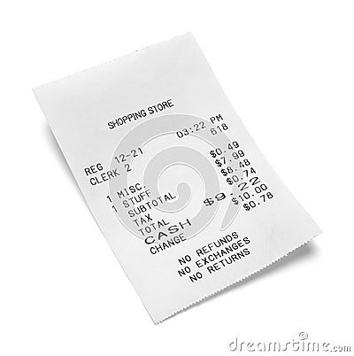 Shopping Receipt Stock Photo