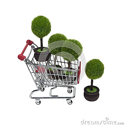 Shopping for Renewable Resources Stock Photo