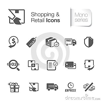 Shopping & retail related icons. Vector Illustration