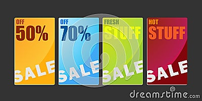 Shopping sale cardboard banners Illustration Stock Photo