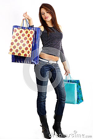 Shopping young woman Stock Photo