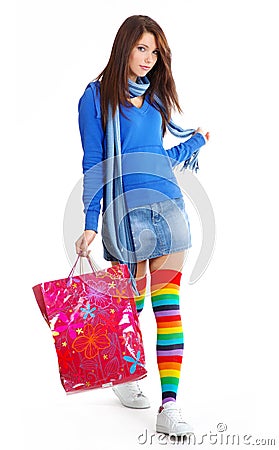 Shopping young woman Stock Photo