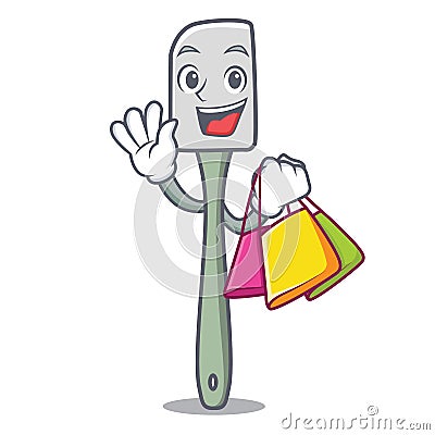 Shopping silicone spatula kitchen utensils character cartoon Vector Illustration