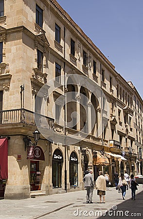 Shopping street in Salamanca, Spain Editorial Stock Photo