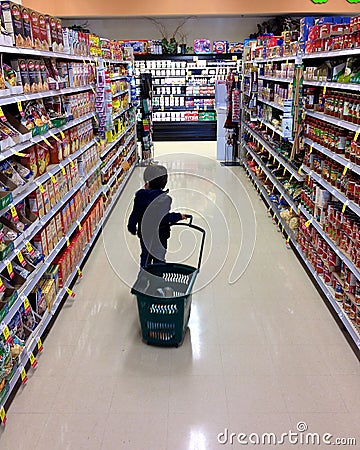 Shopping toddler Editorial Stock Photo