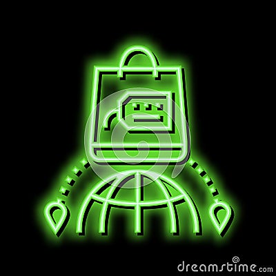 shopping tourism neon glow icon illustration Vector Illustration