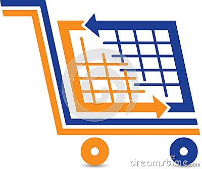 Shopping trolley logo Vector Illustration