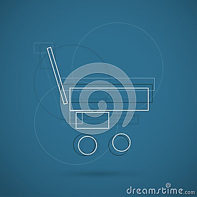 Shopping trolley Modern Color Icon for web. New creative design symbol. Vector Illustration
