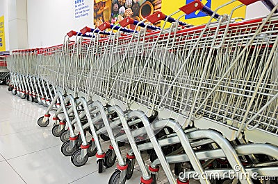 Shopping Trolleys Stock Photo