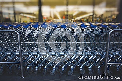 Shopping trolleys Stock Photo